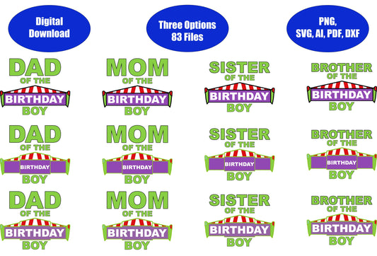 Birthday Boy Infinity and Beyond Family SVG, DXF, Adobe Illustrator & PNG Download
