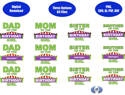 Birthday Girl Infinity and Beyond Family SVG, DXF, Adobe Illustrator & PNG Download