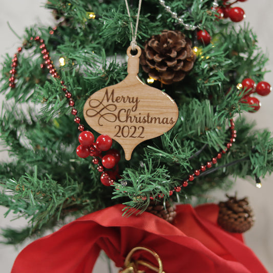 Merry Christmas Wood or Acrylic Ornament Version 1