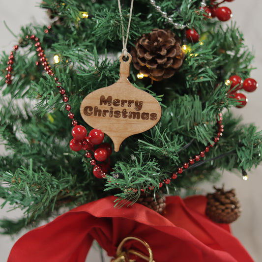 Merry Christmas Wood or Acrylic Ornament Version 2
