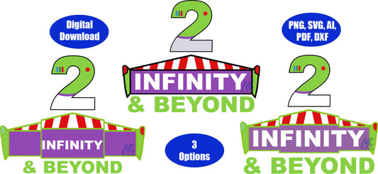 2 Infinity and Beyond SVG, DXF, Adobe Illustrator, PDF & PNG Download