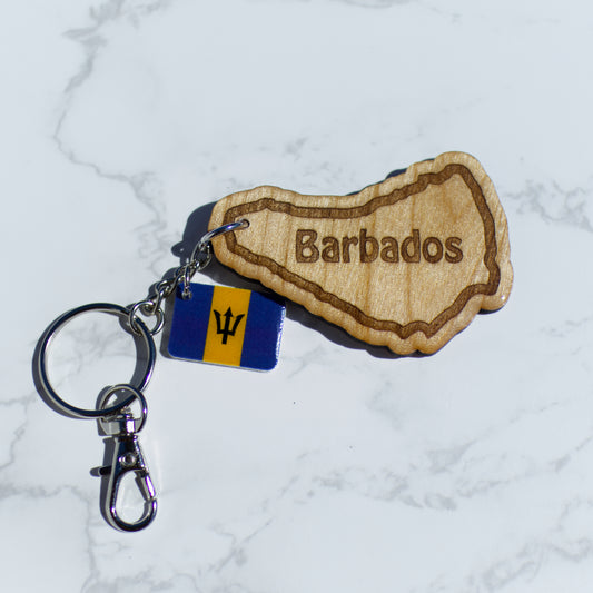 Barbados (Bajan) Wood Keychain