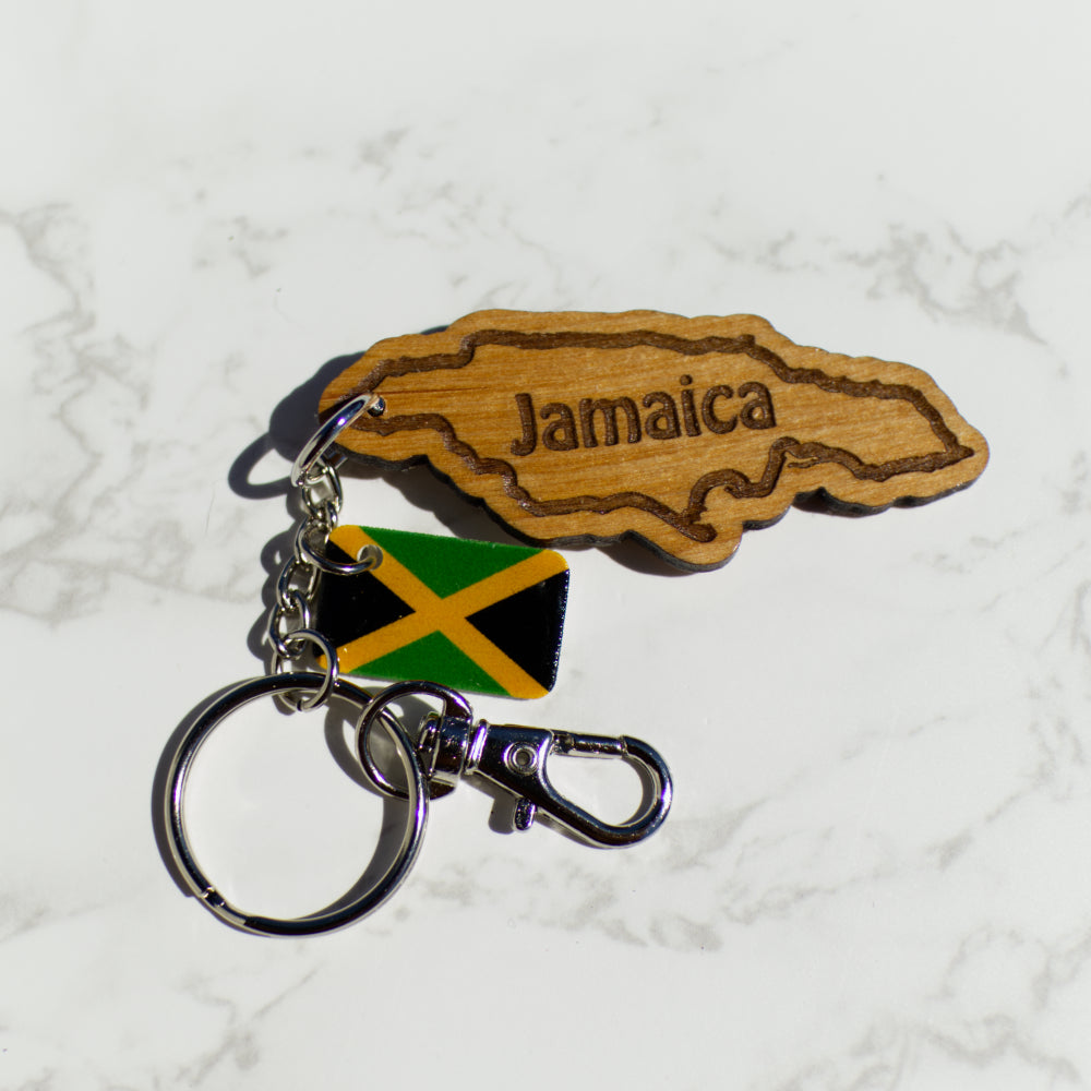 Jamaica Yardie Wood Keychain Design 2