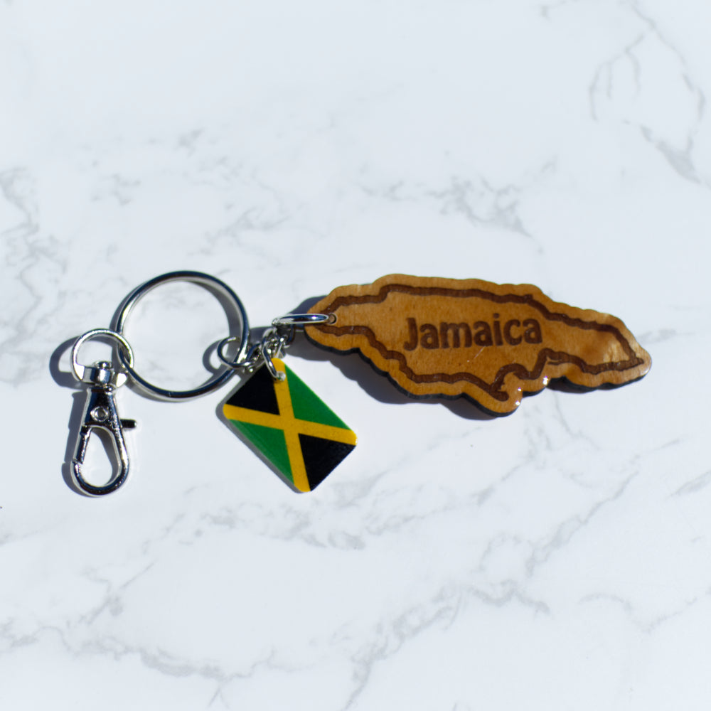 Jamaica Yardie Wood Keychain Design 2