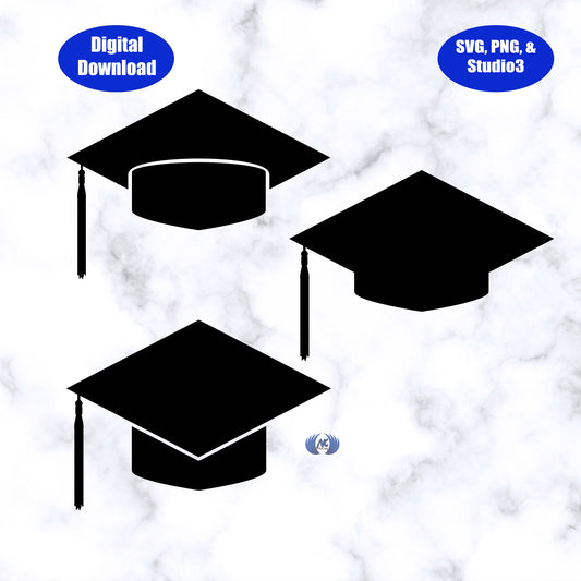 Graduate Hat for High School or College, Design 1, SVG, PNG and Studio3 Files Download Only