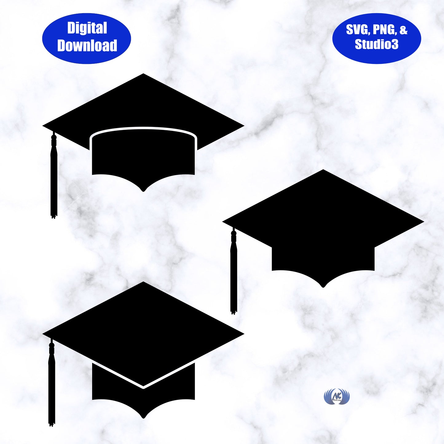 Graduate Hat for High School or College, Design 2, SVG, PNG and Studio3 Files Download Only