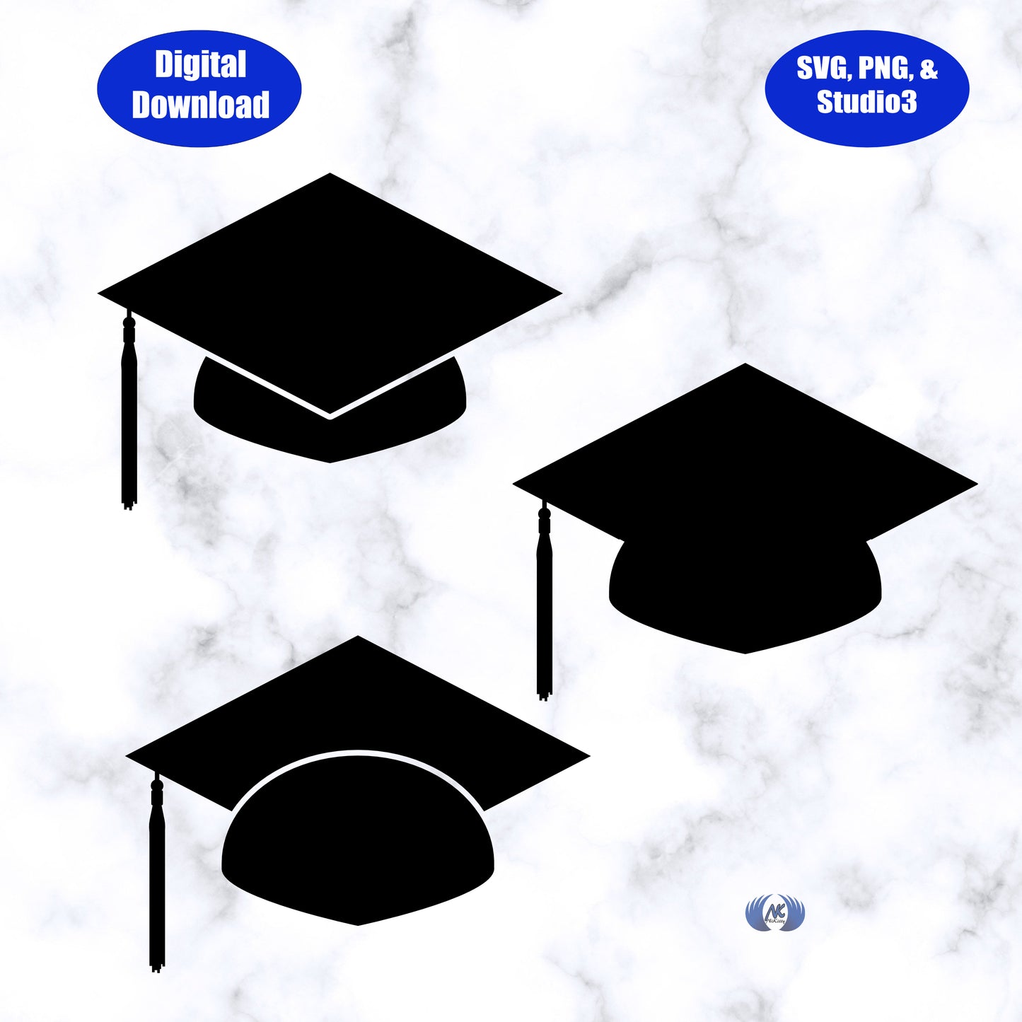 Graduate Hat for High School or College, Design 3, SVG, PNG and Studio3 Files Download Only