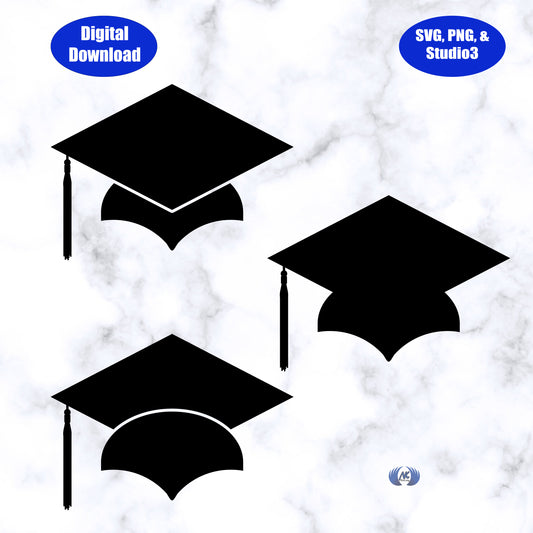 Graduate Hat for High School or College, Design 4, SVG, PNG and Studio3 Files Download Only