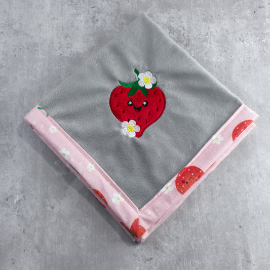 Personalize Strawberry Baby Lovey Blanket