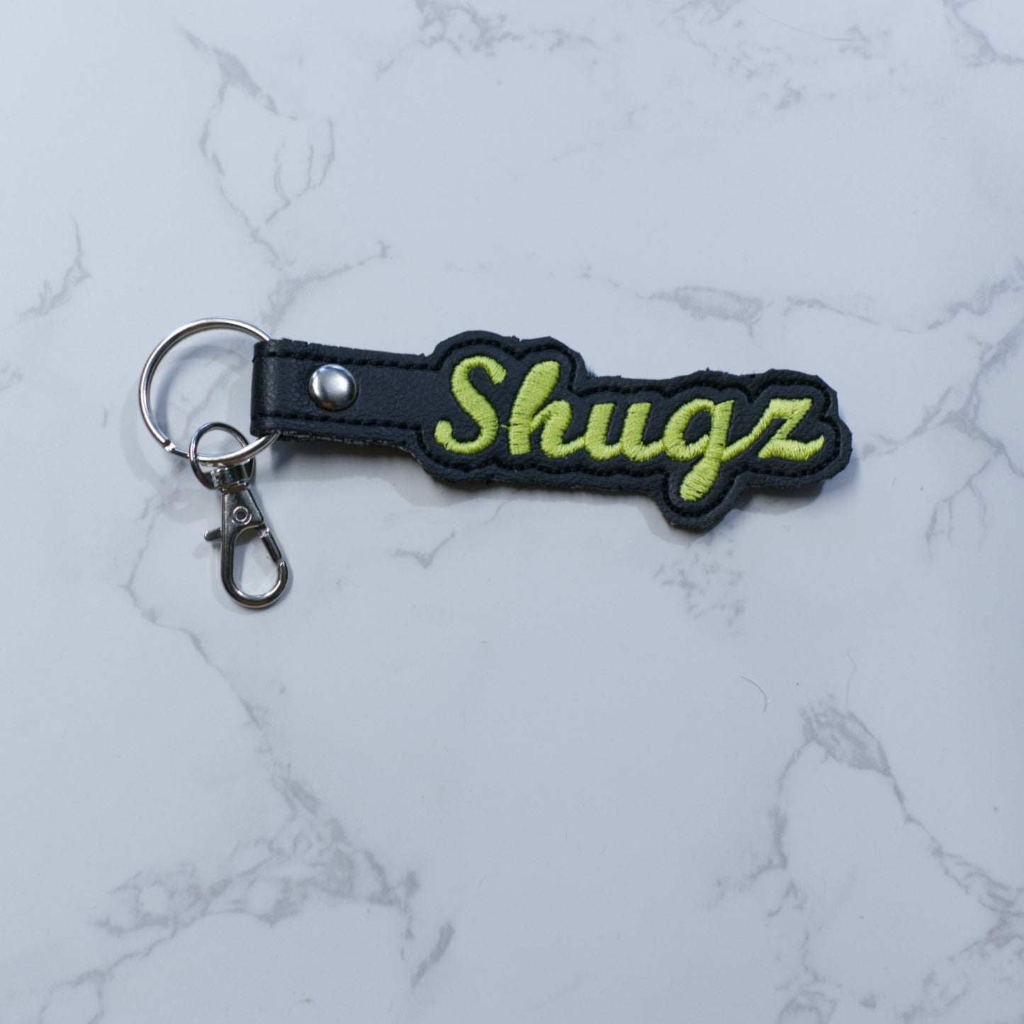 Custom Name Keychain on Black Vinyl