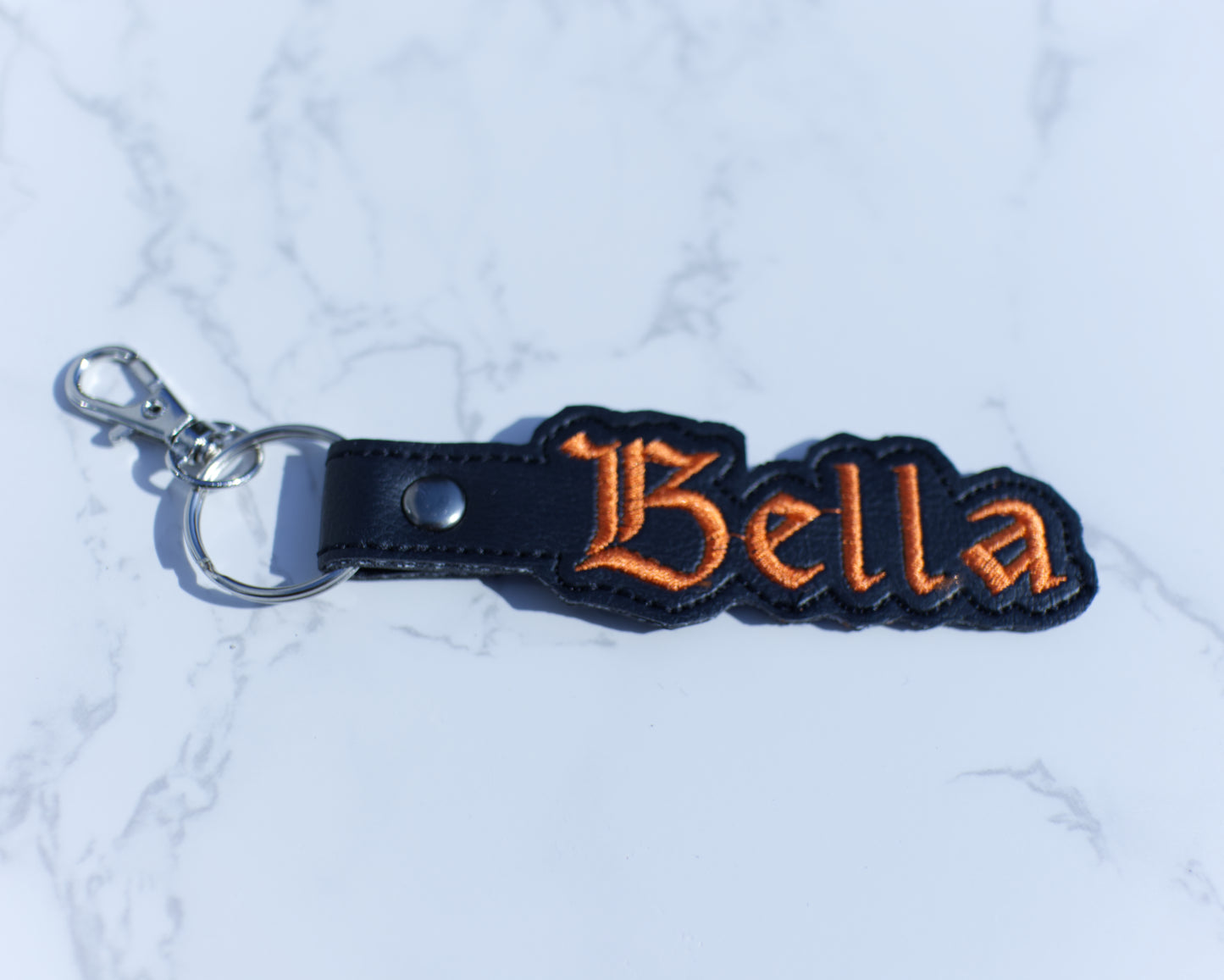 Custom Name Keychain on Black Vinyl