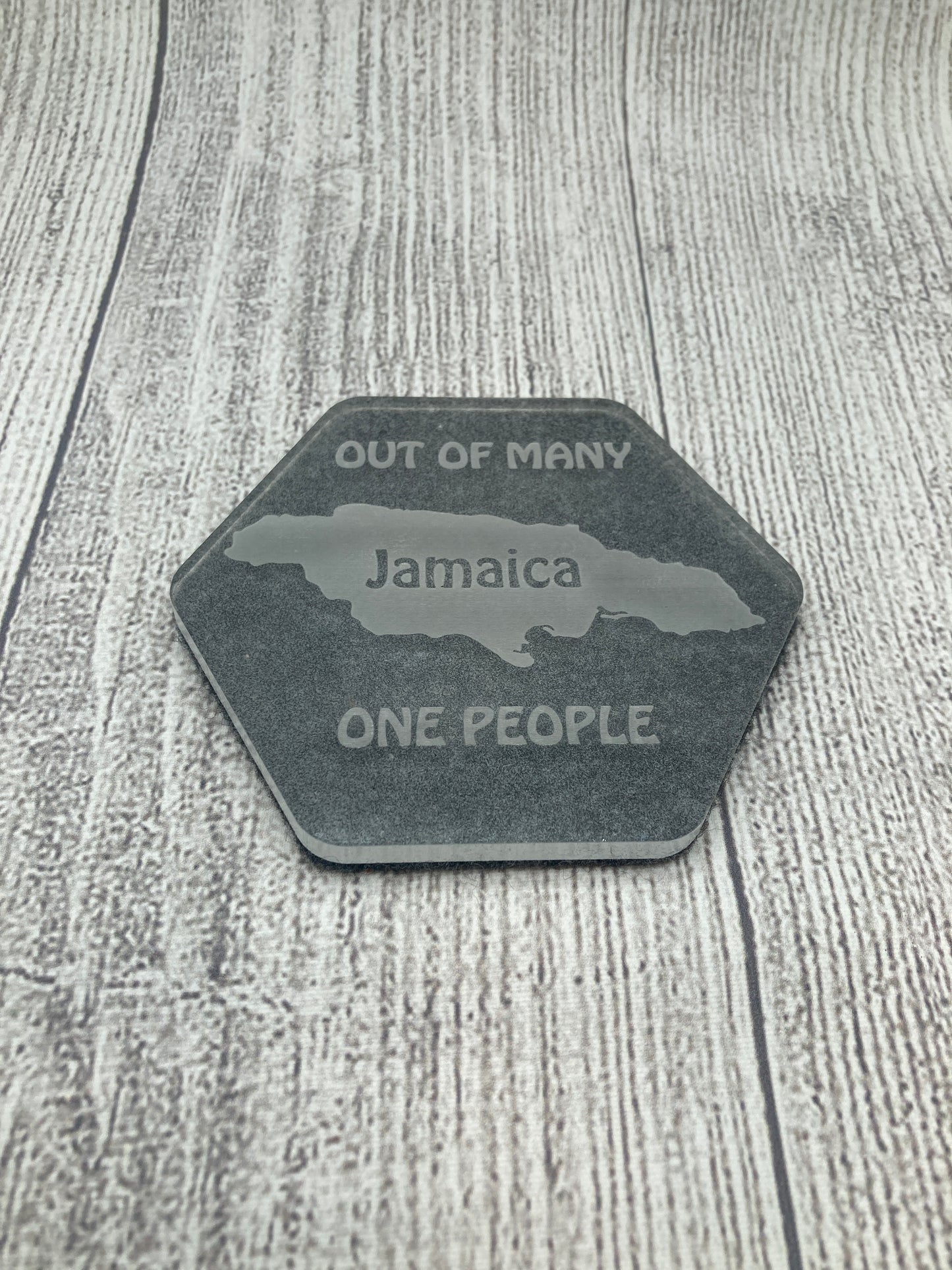 Jamaica Coaster Set with Holder: Out of Many, One People