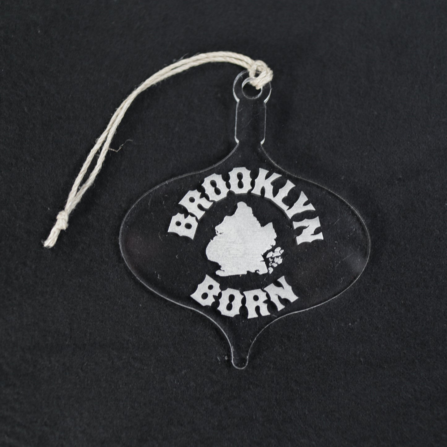 Brooklyn Born Wood or Acrylic Lamp Shaped Christmas Tree Ornament Version 2