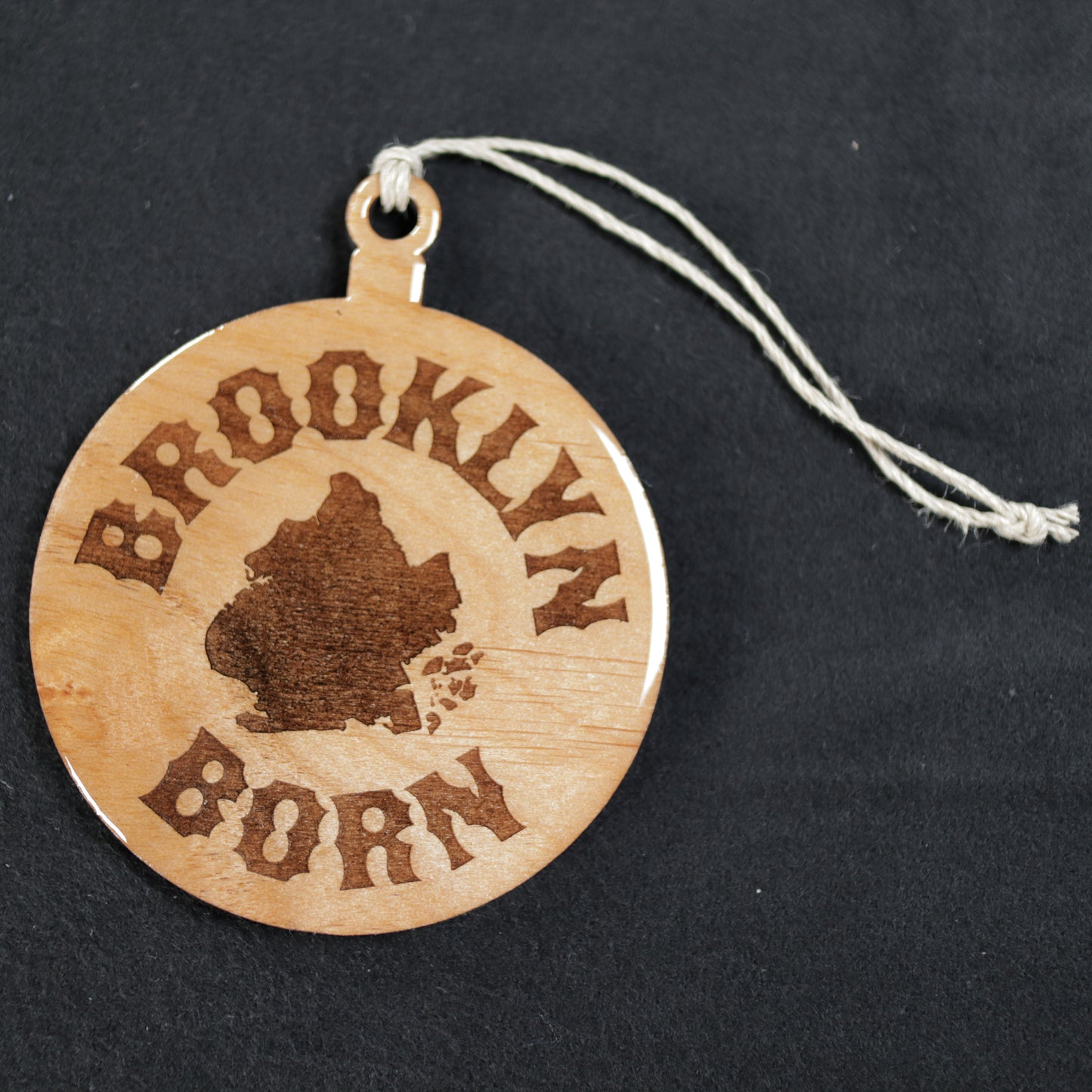 Brooklyn NY Born Wood or Acrylic Round Christmas Tree Ornament