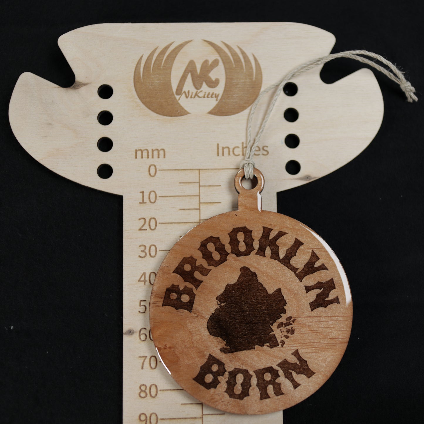 Brooklyn NY Born Wood or Acrylic Round Christmas Tree Ornament