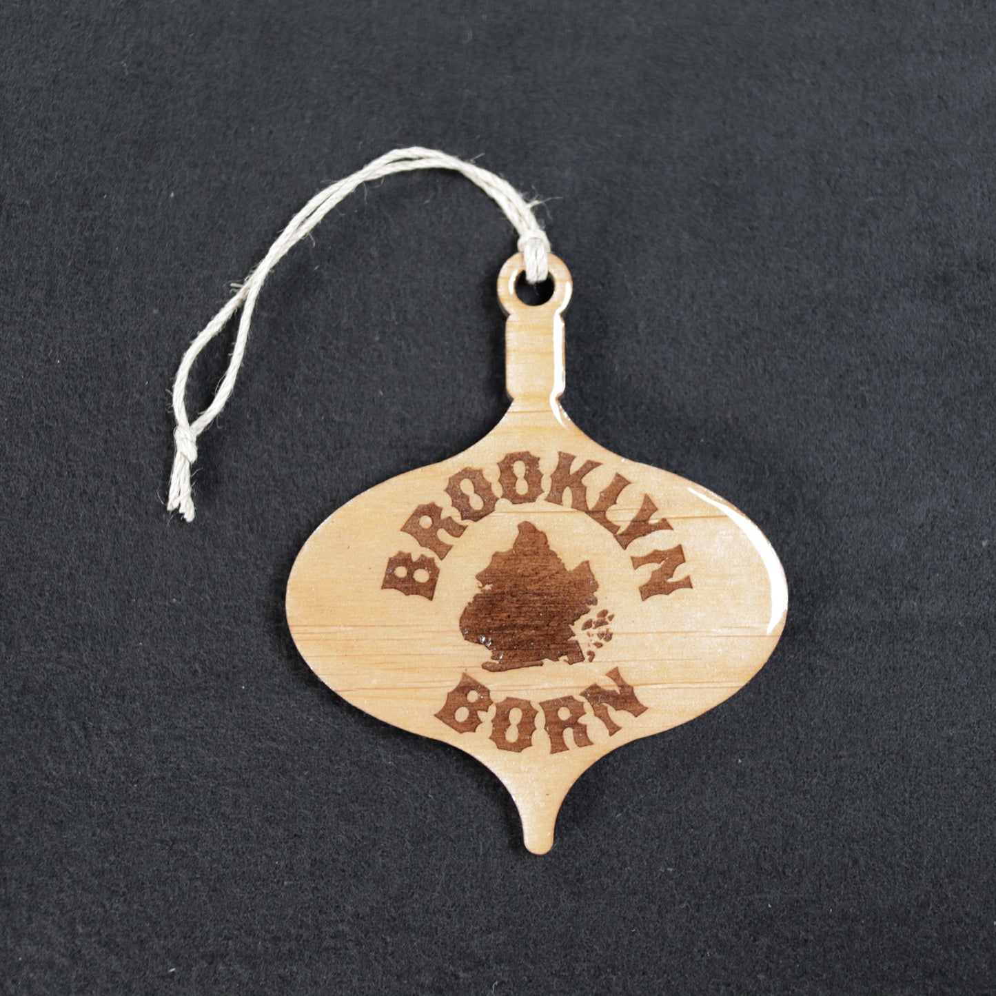 Brooklyn Born Wood or Acrylic Lamp Shaped Christmas Tree Ornament Version 2