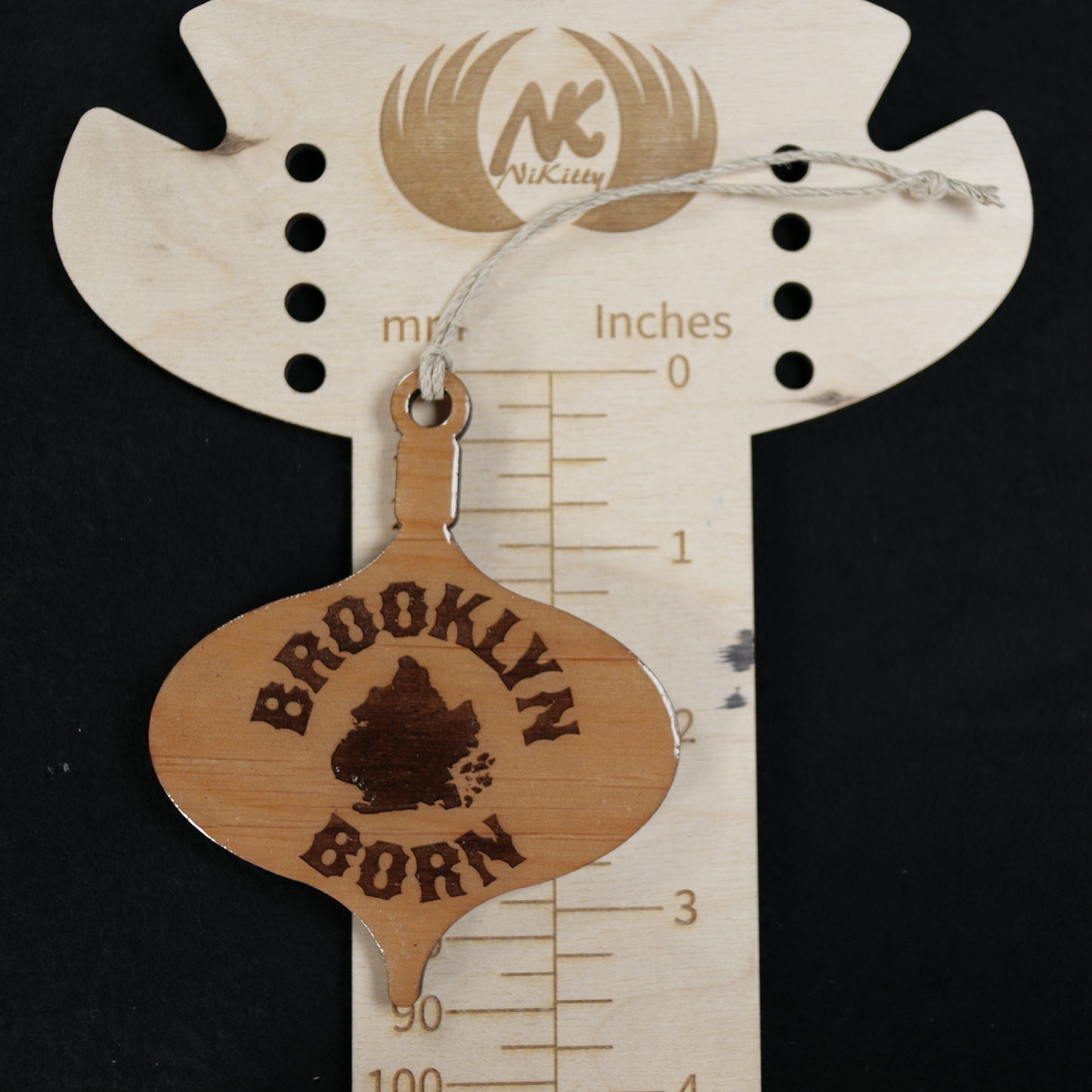 Brooklyn Born Wood or Acrylic Lamp Shaped Christmas Tree Ornament Version 2