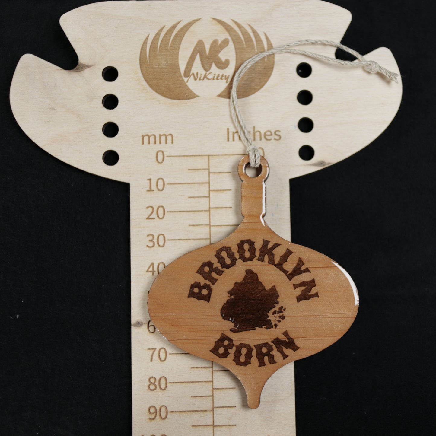 Brooklyn Born Wood or Acrylic Lamp Shaped Christmas Tree Ornament Version 2