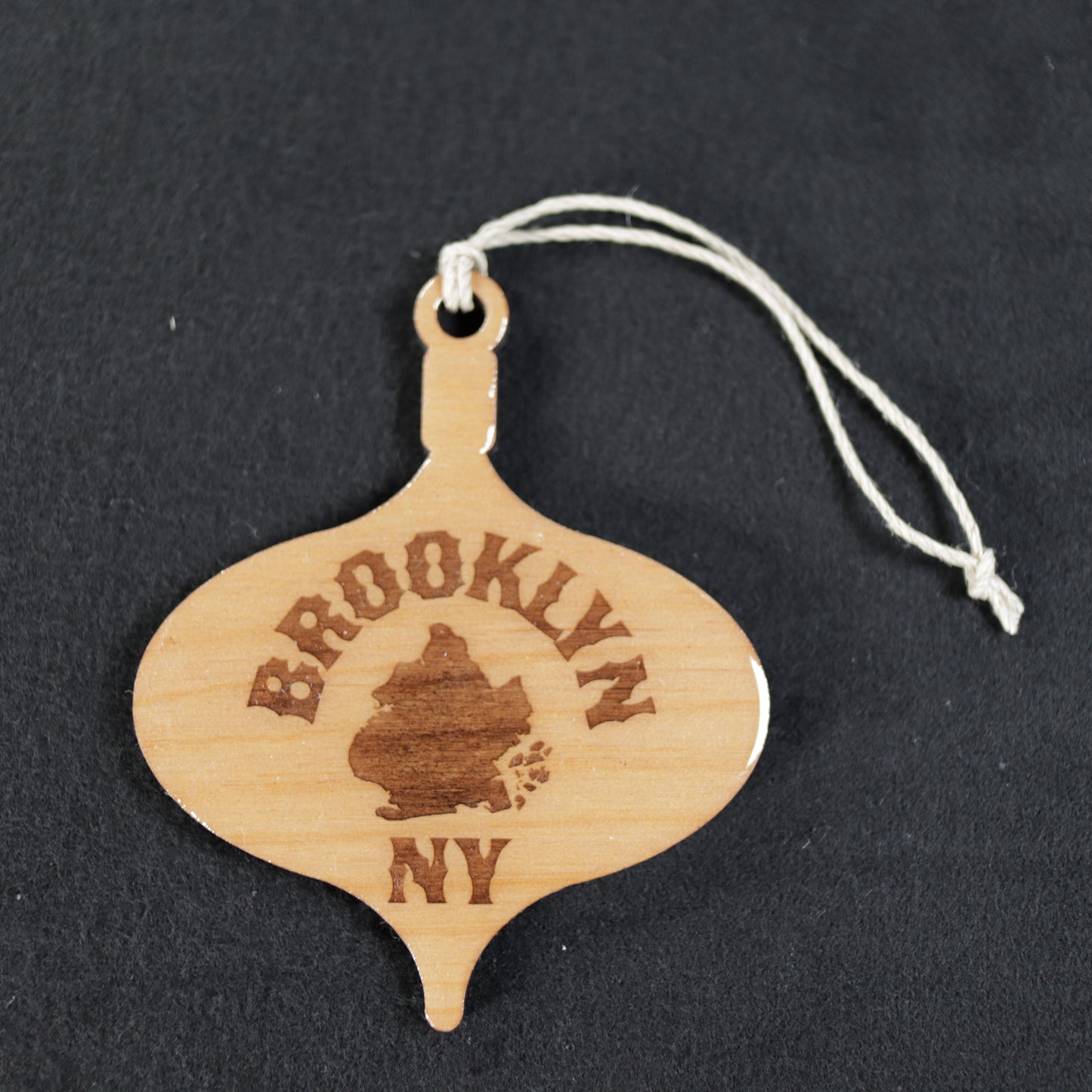 Brooklyn NY Wood or Acrylic Lamp Shaped Christmas Tree Ornament Version 2