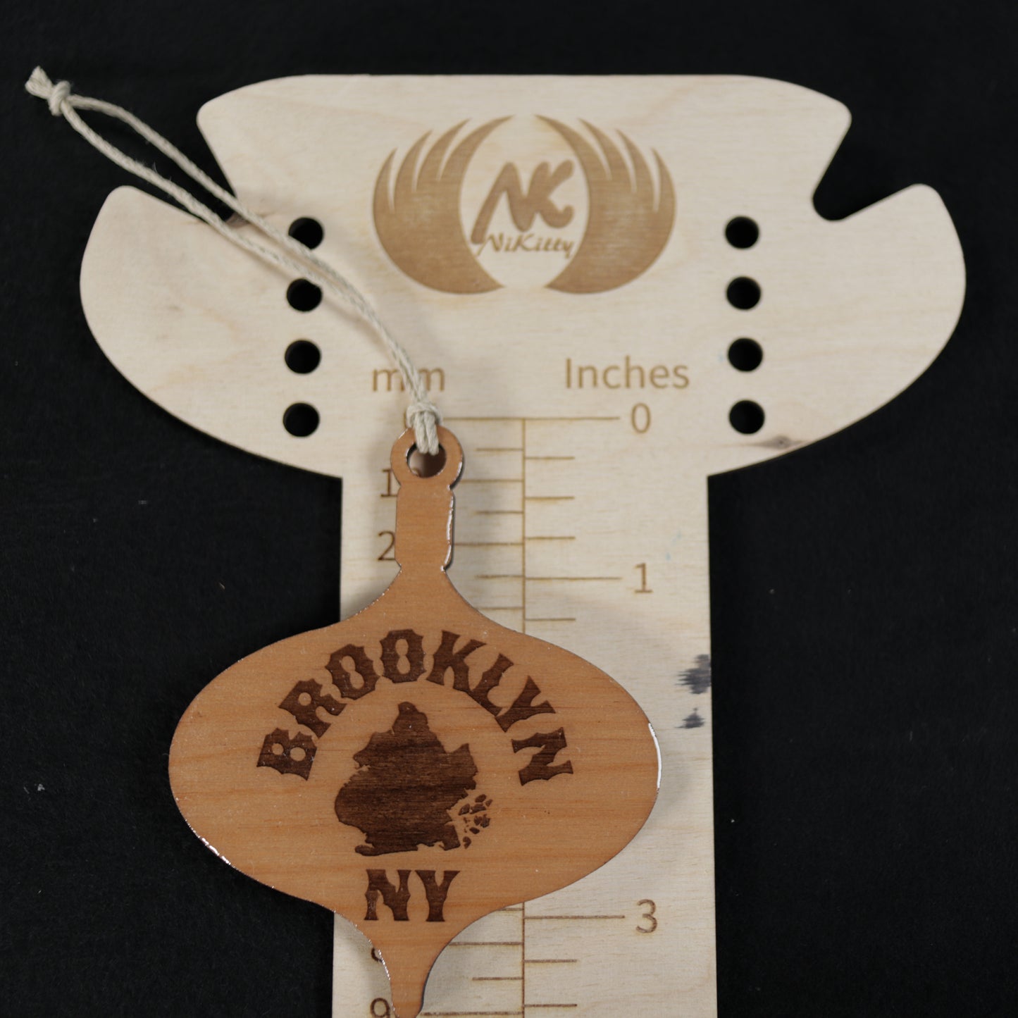 Brooklyn NY Wood or Acrylic Lamp Shaped Christmas Tree Ornament Version 2