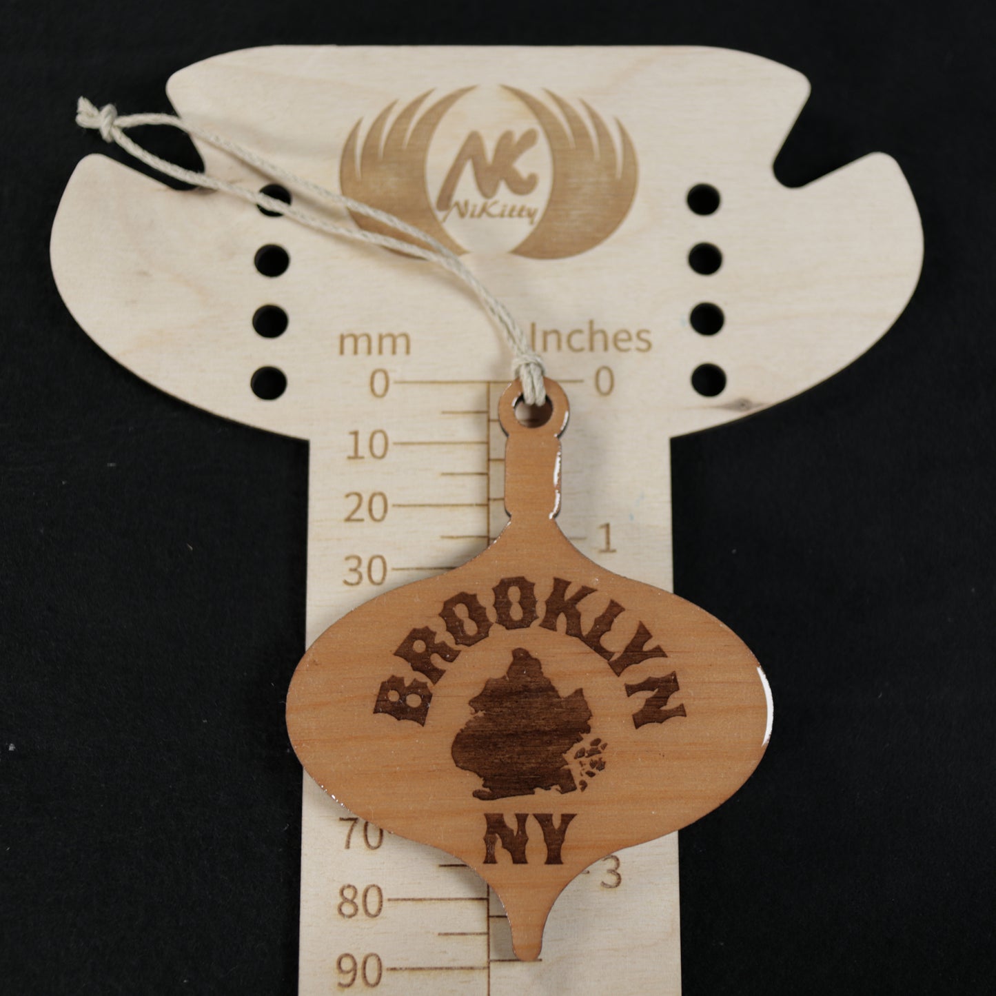 Brooklyn NY Wood or Acrylic Lamp Shaped Christmas Tree Ornament Version 2