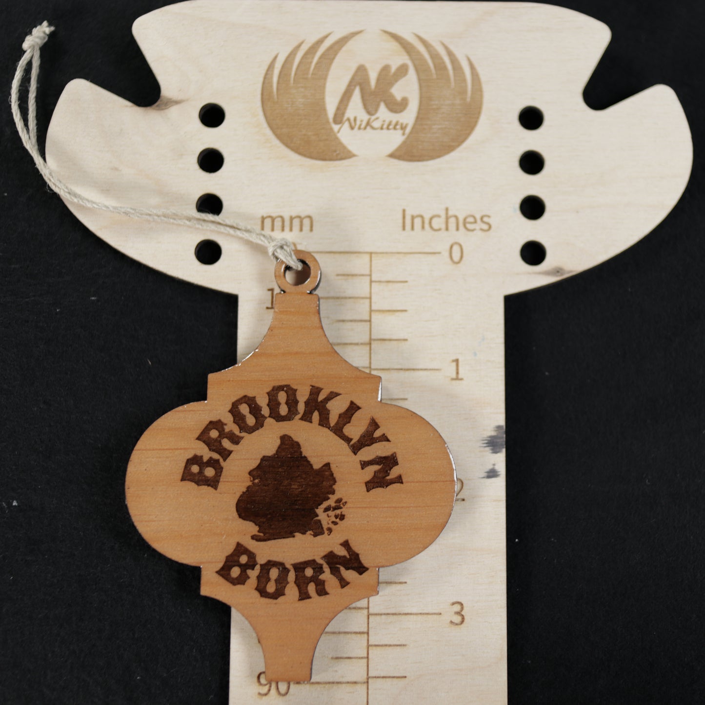 Brooklyn Born Wood or Acrylic Lamp Shaped Christmas Tree Ornament Version 1