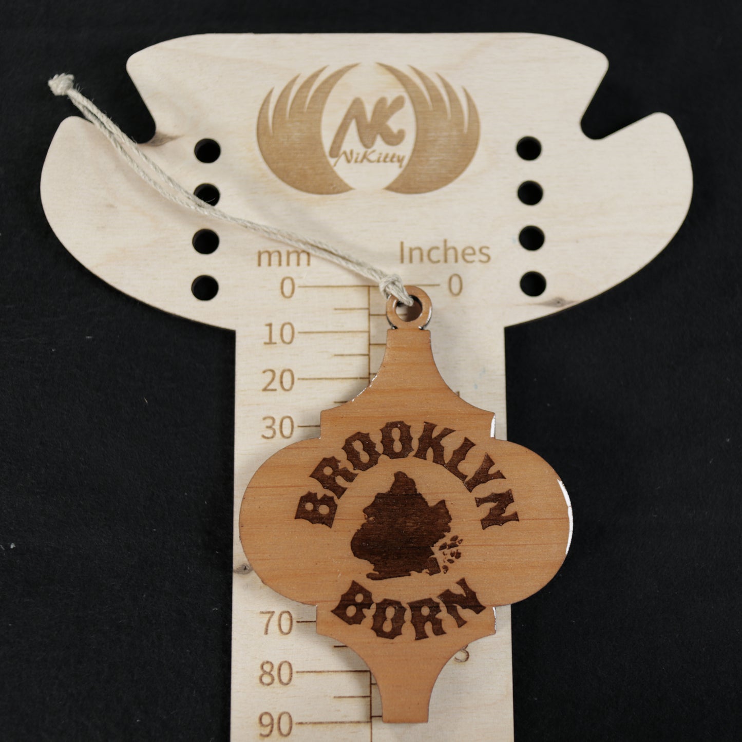 Brooklyn Born Wood or Acrylic Lamp Shaped Christmas Tree Ornament Version 1