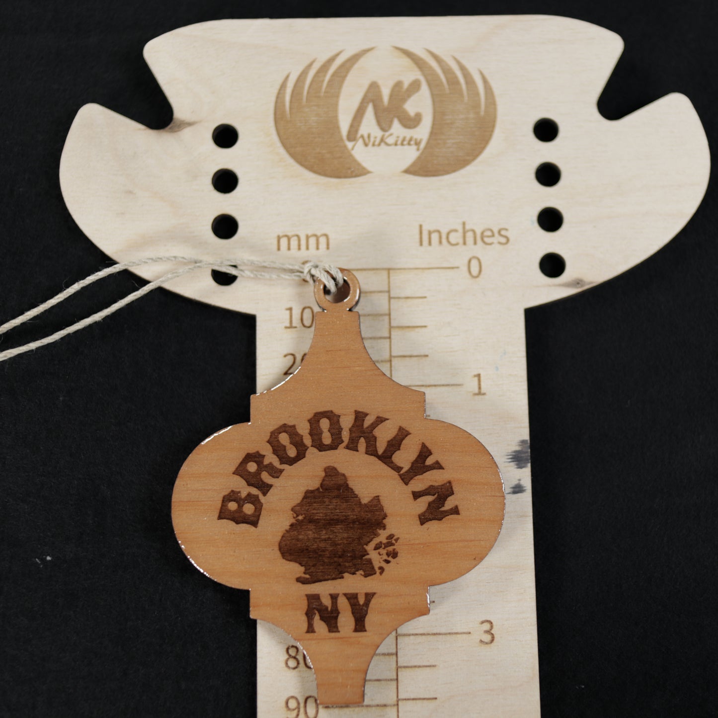 Brooklyn NY Wood or Acrylic Lamp Shaped Christmas Tree Ornament Version 1