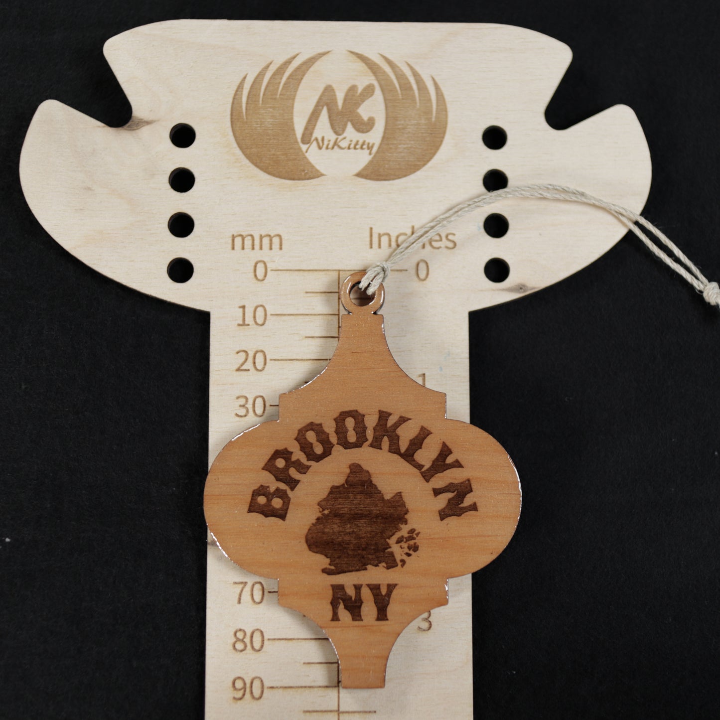 Brooklyn NY Wood or Acrylic Lamp Shaped Christmas Tree Ornament Version 1