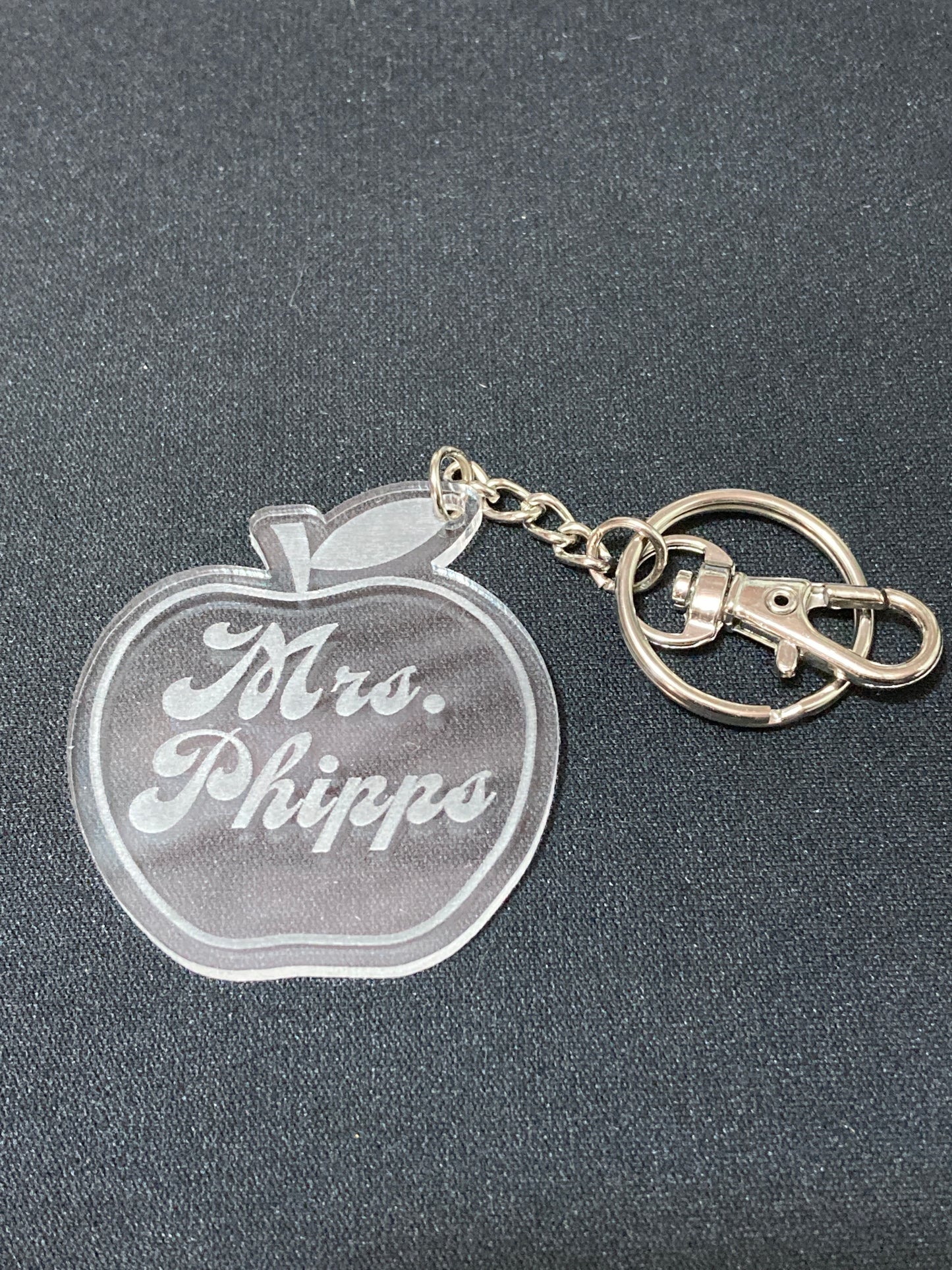 Personalize Teacher Apple Acrylic Keychain