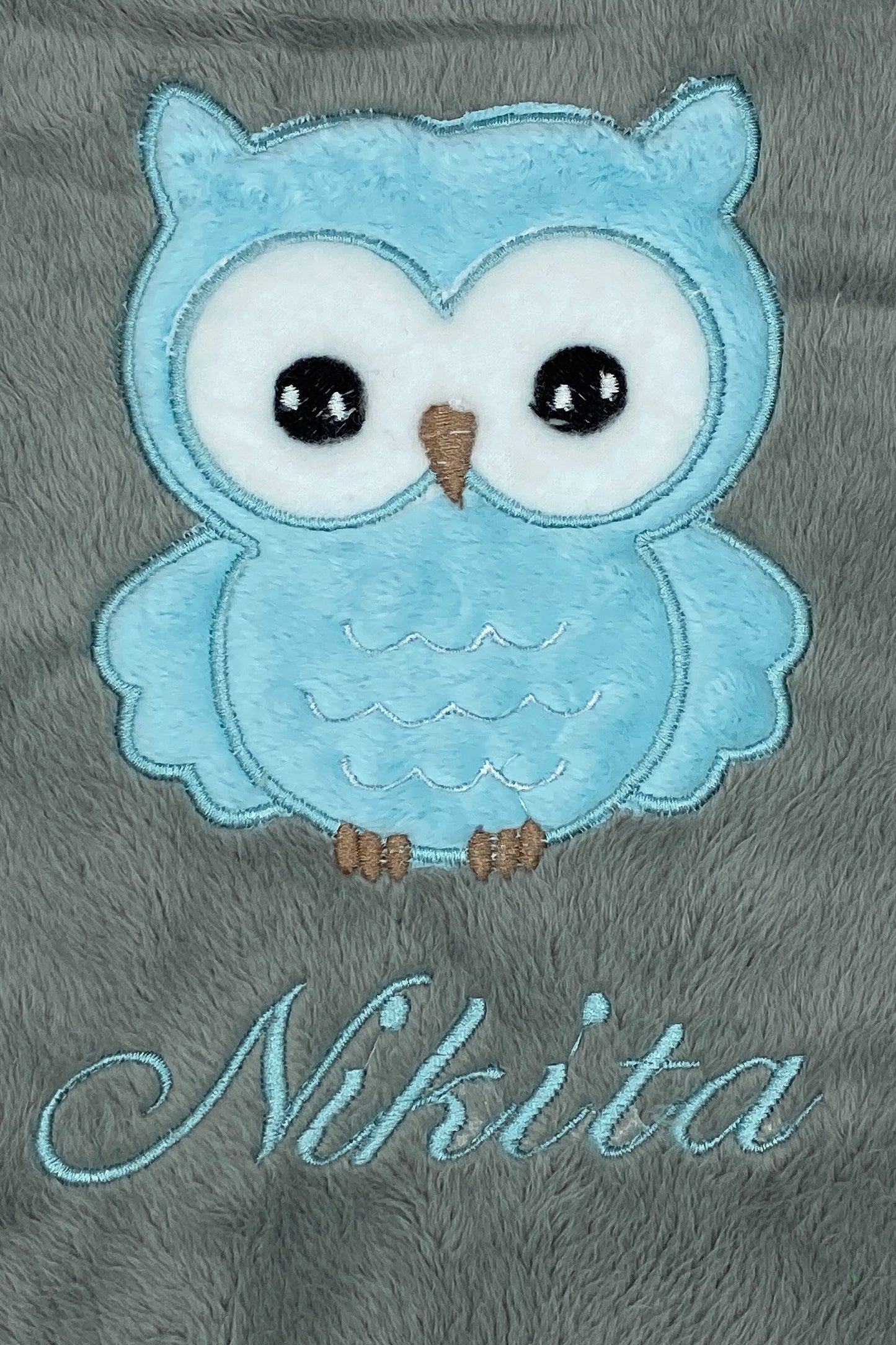 Personalize Owl Baby Minky Baby Blanket
