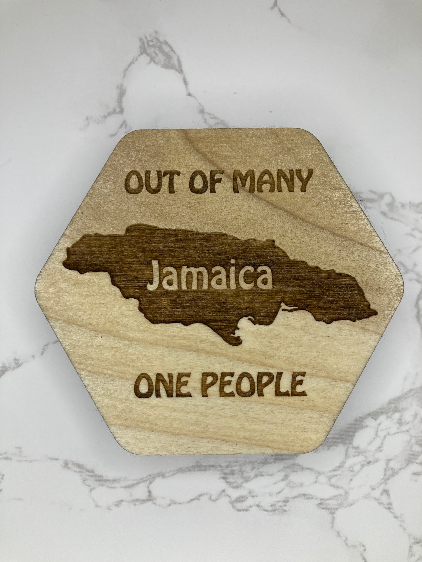 Jamaica Coaster Set with Holder: Out of Many, One People