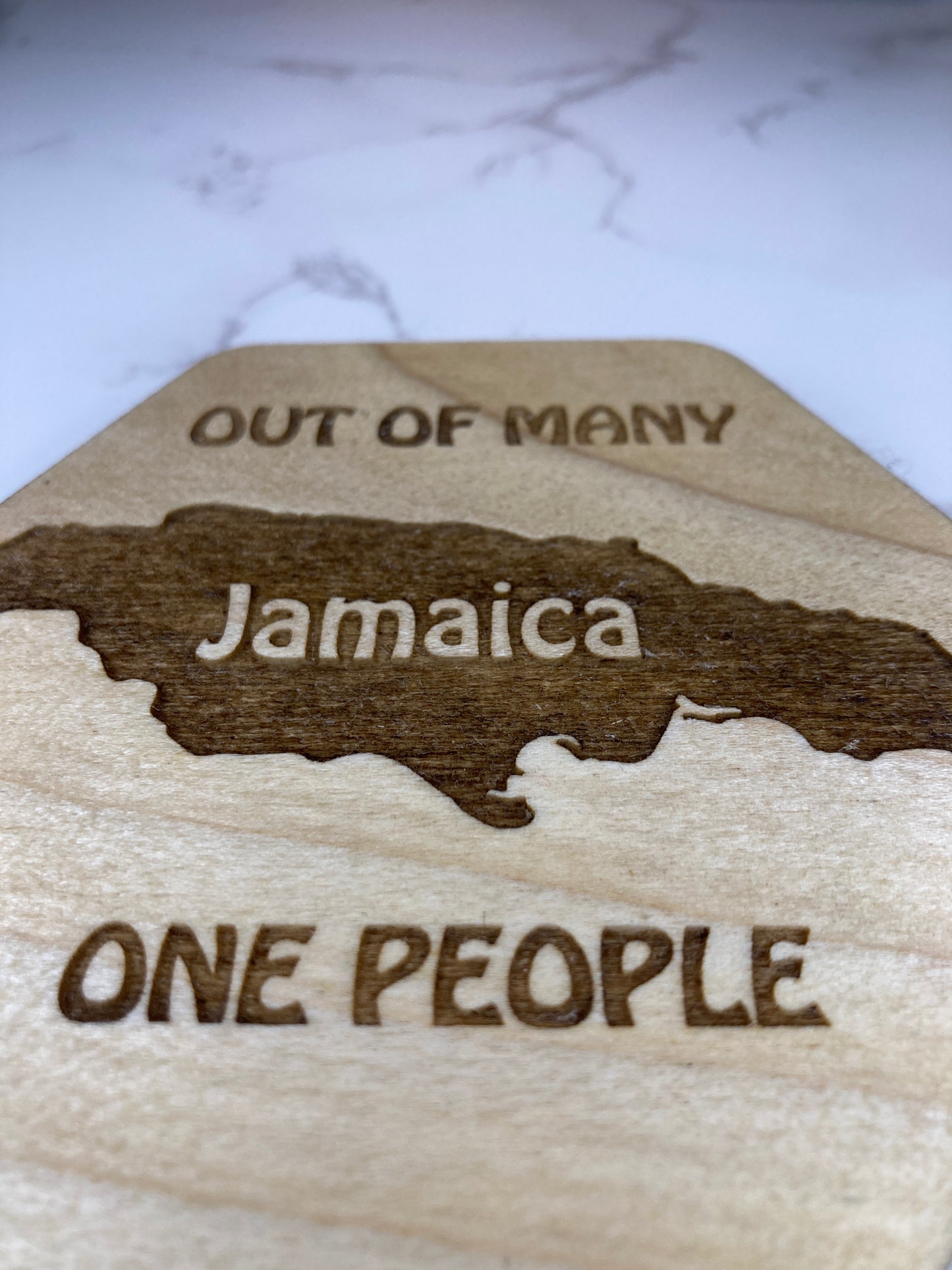 Jamaica Coaster Set with Holder: Out of Many, One People