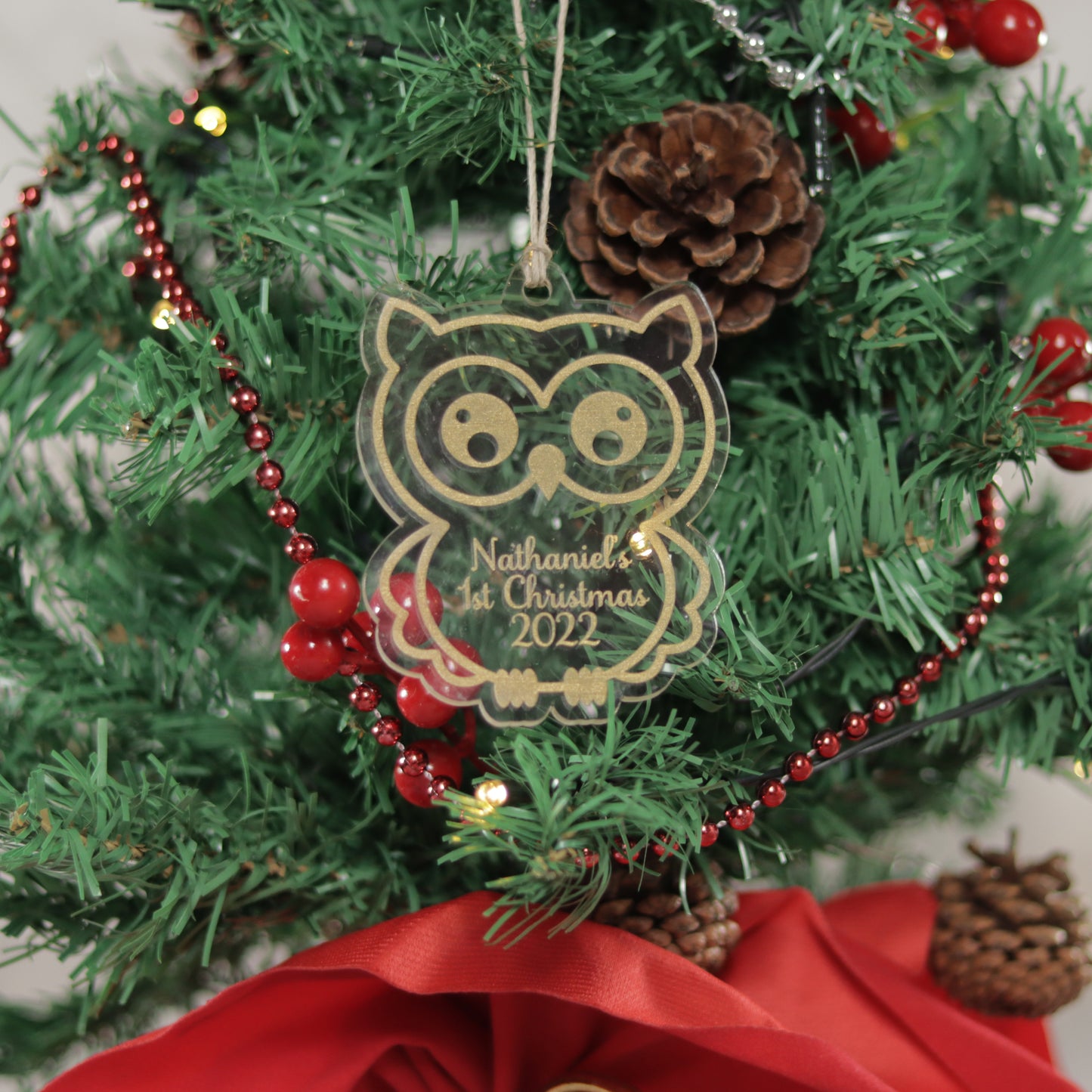 Personalized Baby First Christmas Owl Ornament